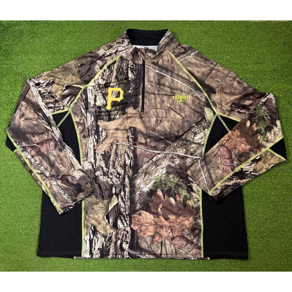 pittsburgh pirates 1/4 Zip 2XL Pirates Camo Pullover Lightweight Mossy Oak MLB